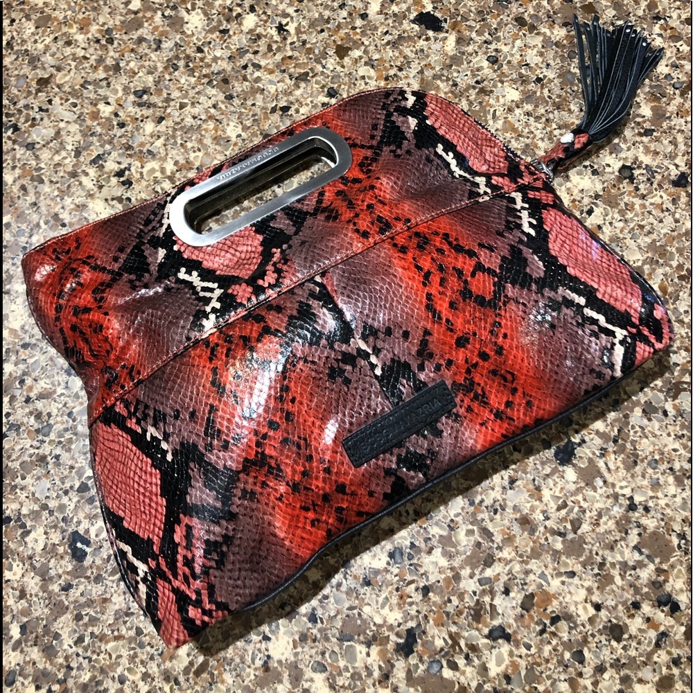 BCBGMAXAZRIA Leathery Snakeskin Clutch